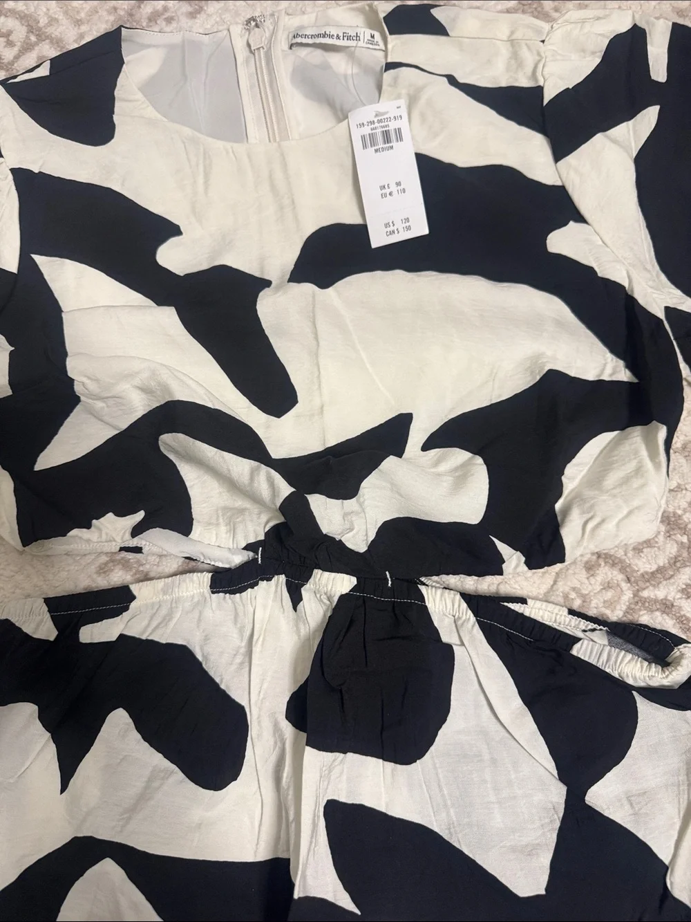 Abercrombie & Fitch Black and White Abstract Maxi Dress
